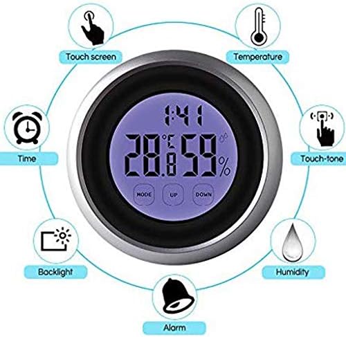 XJJZS Мини практичен цифров стаен кръгла термометър-влагомер, температура и влажност на въздуха, кръгли влагомер, LCD екран за настаняване