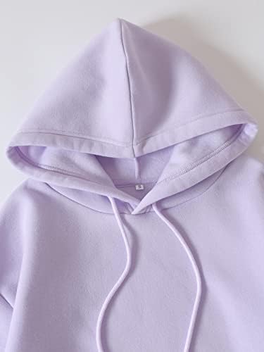 Качулки ZARKL за жени, Дамски hoody, с капак и джоб кенгуру, блузи с качулка на топлинна лигавицата (Цвят: лилаво-лилаво, Размер: