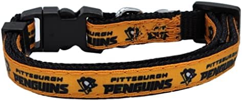 Нашийник за котки Pets First NHL Pittsburgh Penguins Регулируема отстегивающийся нашийник за котки с лицензиран командата име