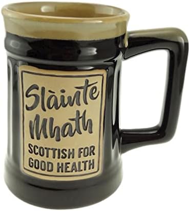 Една чаша Glen Appin Stoneware Шотландски глинени чаши 20,3 унция (600 мл) (Piper - Черен)