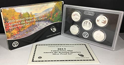 Монетен двор на САЩ година 2013 America the Beautiful Quarters Silver Proof Set™ Оригиналната Държавна Опаковка