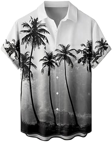 Zpervoba Мъжки Хавайски Ризи с Принтом, Плажни Ризи с Копчета и Къс Ръкав, Мъжки Ризи със Средна Дължина Ръкав