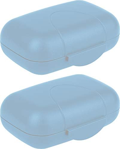OFXDD Контейнер за сапун за пътуване - Опаковки от 2-те пластмасови парчета Сапун - Размерът на кутиите за сапун