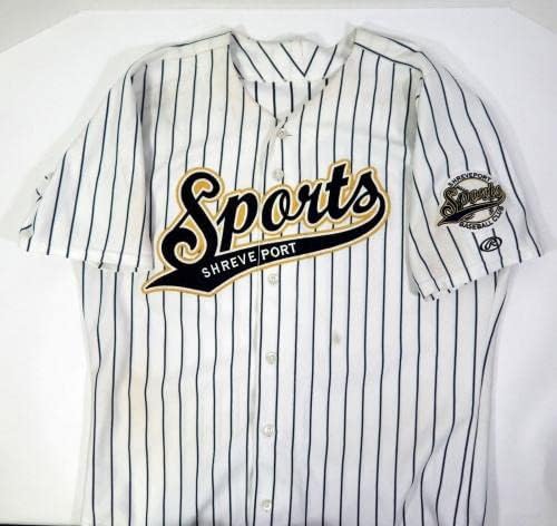 2008 Shreveport Sports 13 Използван в играта Бяла риза DP29865 - Използваните в играта тениски MLB