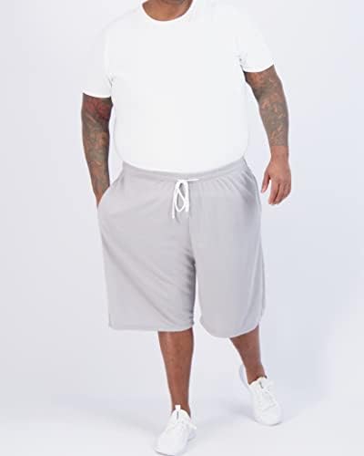 Real Essentials 3 опаковка: Мъжки Памучен 9-инчов френски Хавлиени Ежедневни спортни къси панталони за почивка с джобове