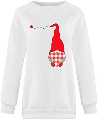 Ризи с Деня на Свети Валентин, Върхове с кръгло деколте, Пуловер с дълъг ръкав, Свитшоты с изображение на