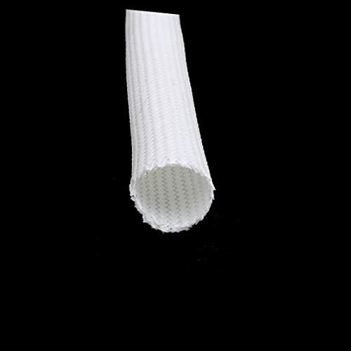 Самостоятелно гасене на изолационен ръкав от фибростъкло X-DREE Горенето 9 mm x 10 m, Бял цвят (Manguitos aislantes autoextinguibles