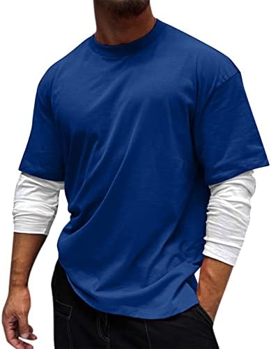 JEKE-ГД Фалшив Двуслойни Блузи, Ризи с дълъг ръкав, Тениска с кръгло деколте в стил Харадзюку, Върховете на