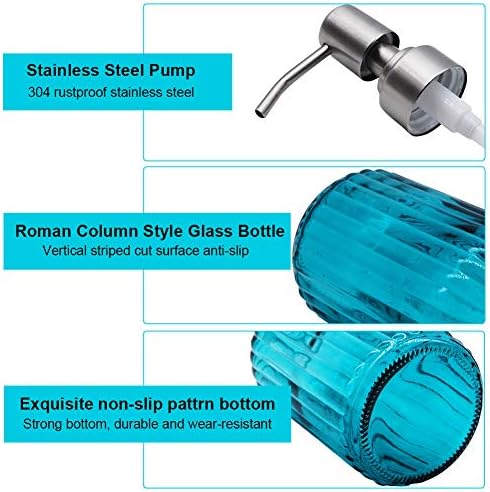 Диспенсер за сапун от Прозрачно Стъкло V-Shine на 18 Мл с помпа от неръждаема стомана, Защитен от ръжда, Опаковка