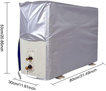 Queenbox 1.5 P 30x53x80 см Калъф за външен климатик с Джапанки, Универсални Прахозащитен Водоустойчиви Калъфи за Климатик