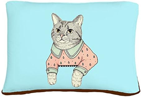 Легло за домашни любимци Sharp Shirter Cat Lady, Плюшено мек вълнен плат Отгоре, с цип и вложка (18 x 28)