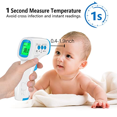 Цифров термометър за възрастни и деца, Безконтактен Термометър за челото за бебе Инфрачервен Термометър с режим на повърхността