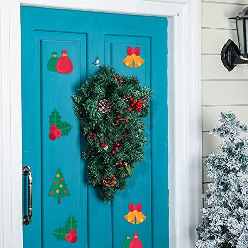 4 Опаковки Изкуствени Зелени Коледни Каплевидных орнаменти за врати, Коледен Венец, Венец, Борова Декор за Празника, Зимни Стена,
