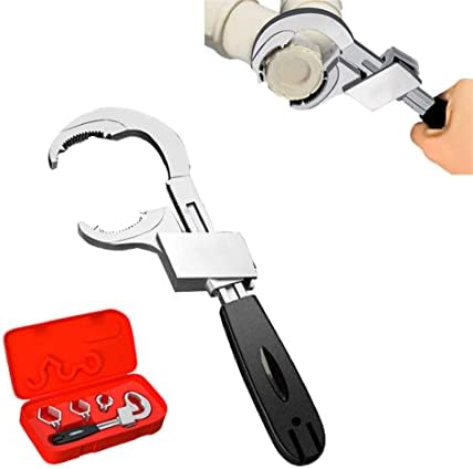 Универсален Регулируем Двупосочен ключ, Универсален Ключ за мивки, Кръгла И ключ, Комплект ключове с формата на Полумесец