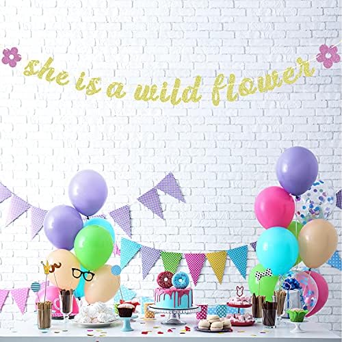 Тя - Банер с Полевыми цветя, Поздрави Малышки, Украса за Рожден Ден Малышки
