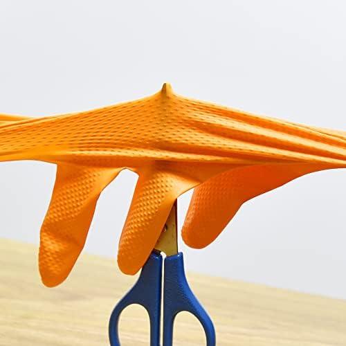 Ръкавици TITANflex Thor Grip за тежки условия на работа, Оранжеви Нитриловые ръкавици с повдигнат от диамантената шарка, 8 мил.,