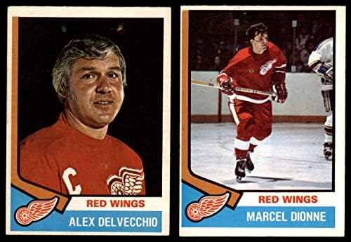 1974-75 О-Пи-Чи Детройт Ред Уингс Близо до командния сет Детройт Ред Уингс (сет), БИВШ Ред Уингс