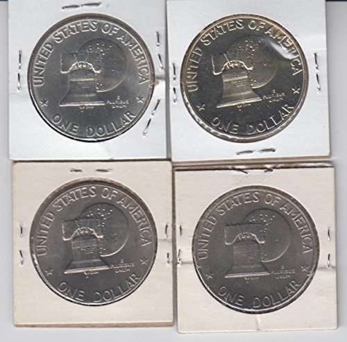 1976 P-D-S-S Айзенхауер -Айк - Доларови монети (4) Монети с покритие P & D и S Mint, Без да се прибягва и S