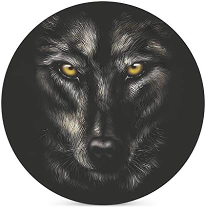 Керамична Поставка Solmagi Wolf Животните с Корк подложка Абсорбиращи Поставки за напитки за различни чаши и Чаши 4 инча 6