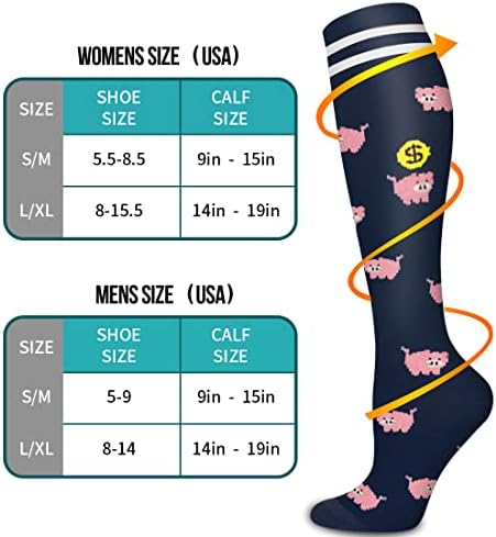 Компресия чорапи COOLOVER Copper за жените и мъжете (6 двойки) - най-Добрата подкрепа за бягане, спорт, грижи за