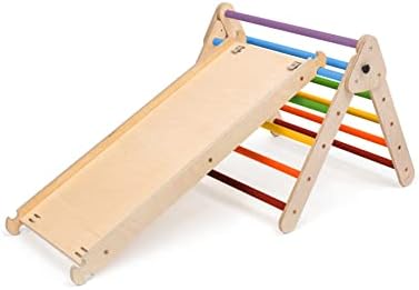 Триъгълна Рамка KateHaa Rainbow за Катерене за деца, Детски Катерач, Играчки за Катерене по метода на Монтесори,
