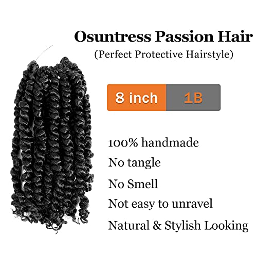 Косата Passion Twist 8 Инча, 7 Опаковки Предварително усукани къса коса Passion самоделни плетене Twist, Предварително