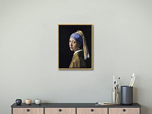 Платно в художествената рамка Wieco Момичето с перлената серьгой Йоханес Вермеер, Репродукция на Картини, Абстрактни Щампи