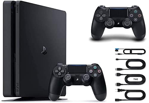 Комплект конзола PS4 Playstation 4 Slim обем 1 TB с Допълнителен Безжичен контролер DualShock 4 черен на