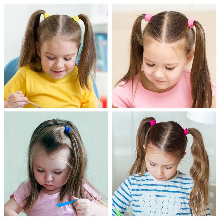120 Бр., Детски гумени ленти за коса, Цветни Памучни Дъвка за коса за момичета и деца, Малки Безшевни еластични ленти