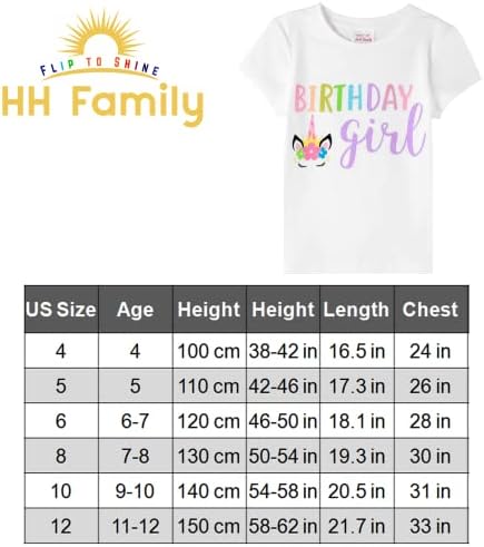 HH Family Birthday Girl Риза Еднорог Русалка Риза за рождения Ден На Ежедневни Тениска Топ На рождения Ден на