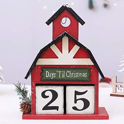 Преносим Календар за Обратно Броене на Коледа и на Адвент, Номер и Дата, Дървени Блокове, Настолен Календар, Концепция