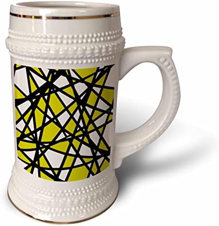 Триизмерни черни линии създават неправилна форма Мръсно жълто за акцент. - Чаша за стейна на 22 унция (stn_355307_1)