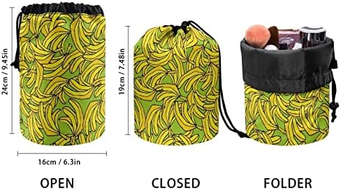 Тоалетни чанти COEQINE на съвсем малък, козметични чанти с банан модел, в рамките на 3 Етажа джоба, пискюл