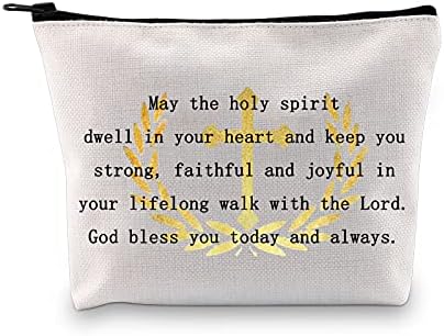 MBMSO Християнска Косметичка Торбички за подаръци за Първото Причастие Религиозни козметични чанти Подаръци на Потвърдени