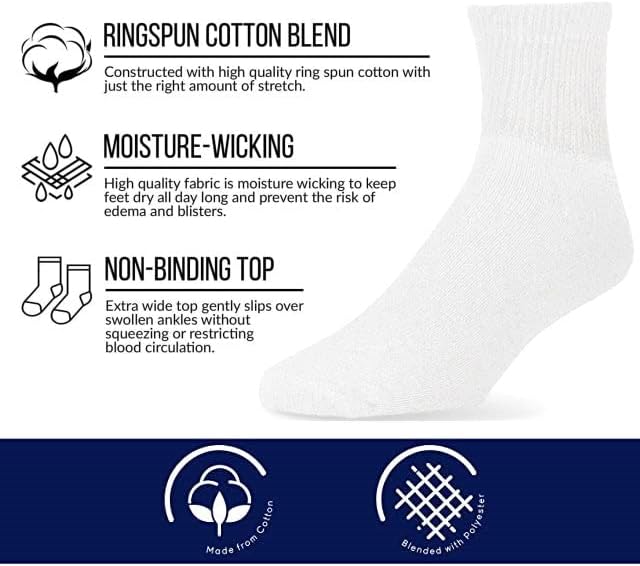 Диабет чорапи за мъже и Жени, Направени в САЩ, 6 Опаковки