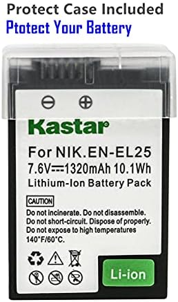 Батерия Kastar 4 бр и зарядно устройство LCD Dual USB, съвместимо с акумулаторна батерия Nikon EN-EL25 ENEL25 EN-EL25a 4241,
