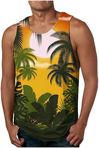 NaRHbrg Palm Tree Тениски, Потници за Мъже С Голям Принтом, Графична Риза Без Ръкави, Мускулна Тениска за Тренировка