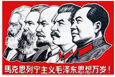 BLUDUG Ретро Постер Плакати с образа на комунистически лидери Декорация на стените Плакати Платно Картина