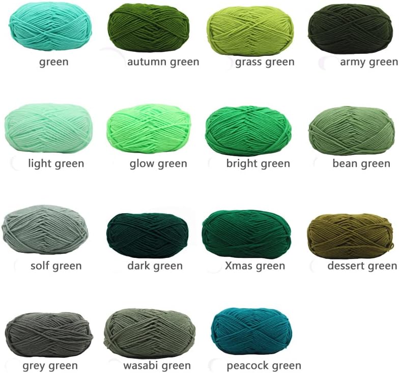 Зелената Серия - 1 Ролка 50 г/ролка 5Ply Плетене на една Кука Млечни Памучни Прежди за Diy Ръчно изработени (светло зелен)