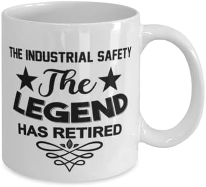 Чаша за индустриална сигурност, Легендата се пенсионирах, на Новост, на Уникални Идеи за подаръци за индустриална сигурност, Чаена Чаша, Чаена Чаша Бял цвят