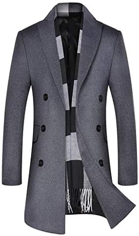 GREFER-мъжки тренч, ежедневни бизнес однобортная дълго яке, леки половин вълнени палта на грах, връхни дрехи