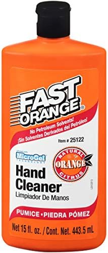 Лосион с пемза Permatex Fast Orange 25217, Сверхмощное Средство за измиване на Ръцете, С Естествен Цитрусов аромат, Опериране Средство За Механици, Силно средство за борба със ?