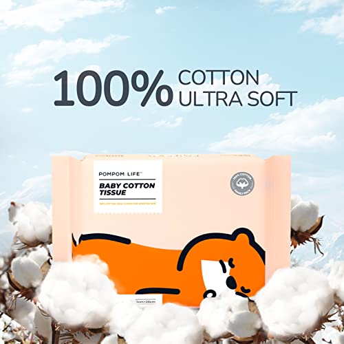 Детска суха кърпа POMPOM LIFE, тъкани от чист памук, без мирис, много е мека За чувствителна кожа на деца и възрастни,