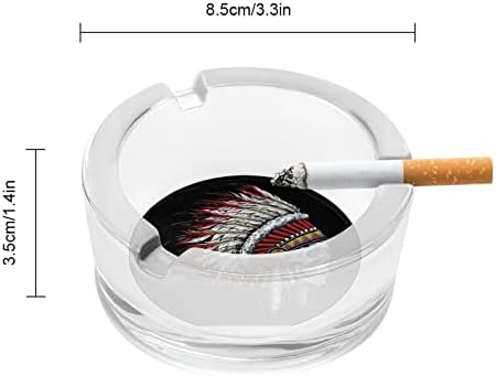 Индийски Череп Стъклен Пепелник Кръг Цигара В Пепелника На Притежателя Калъф За Домашния Офис Вътрешна Декорация