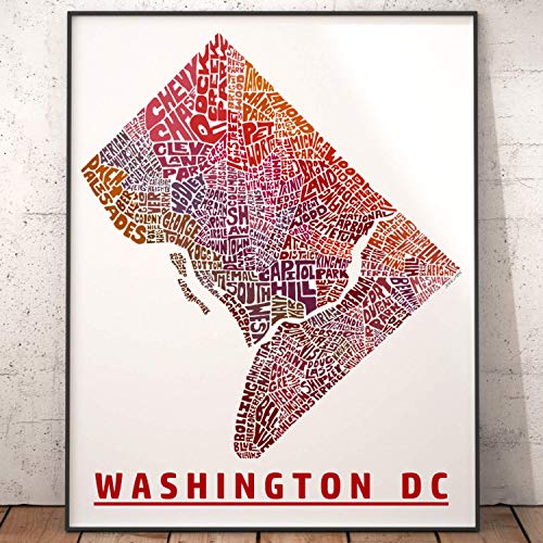 Печат на карти на околностите на Вашингтон, окръг Колумбия, подписан отпечатък първоначалното ми печатни карти на Вашингтон,