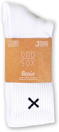 Чорапи Odd Сокс Basix White Crew, Мъжки и Дамски, Спортни, Леки, 3 опаковки