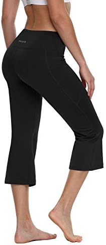 Дамски Капри за практикуване на Йога BALEAF, Разкроена Панталони за почивка, Ежедневни Работни панталони със странични