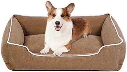 Легло за кучета Petmolico, Правоъгълен диван-легло за домашни любимци с Обвивка Около възглавници, Подвижни Моющийся