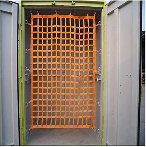 LSXIAO-Защитни Мрежести ленти за Декоративни Огради, Плосък Найлон Стропа За Вдигане на Тежки предмети, Устойчивост на разкъсване на Квадратна мрежа 10 см, Оранжево, 1,5x