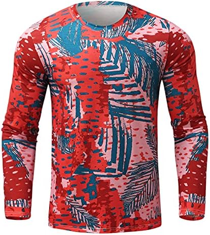 BEIBEIA, Мъжки блузи в бохемски стил, есента реколта Основни тениски с 3D принтом в стил Бохо, Всекидневни пуловер,